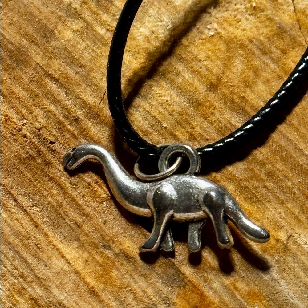 Silver Dinosaur Pendant Necklace‎